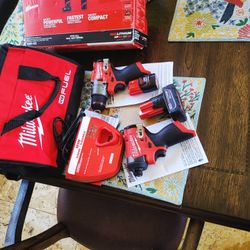 Milwaukee Brand New M12 FUEL 12-Volt Lithium-Ion Brushless Cordless Hammer Drill and Impact Driver Combo Kit w/2 Batteries and Bag (2-Tool)