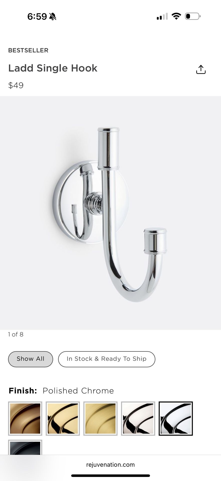 Rejuvenation Towel Hooks