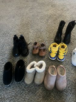 Kids Shoes Size Vary From 6 C. To 9.. Nike , Vans ,puma ,adidas,crocs ,girls Bear Paw Boots, Snow Boots,