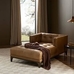 Four Hands Top Grain Leather Dylan Chaise Lounge
