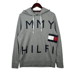 Tommy Hilfiger Men's Big Logo Fleece Hoodie SZ MEDIUM 