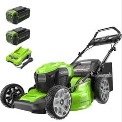 Greenworks 40V 21" Brushless Cordless (Smart Pace / Self-Propelled) Lawn Mower (75+ Compatible Tools), (2) 4.0Ah Batteries and Charger Included

