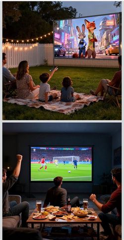 Outdoor Projector Screen with Stand, 120 inch Portable Projection Kit