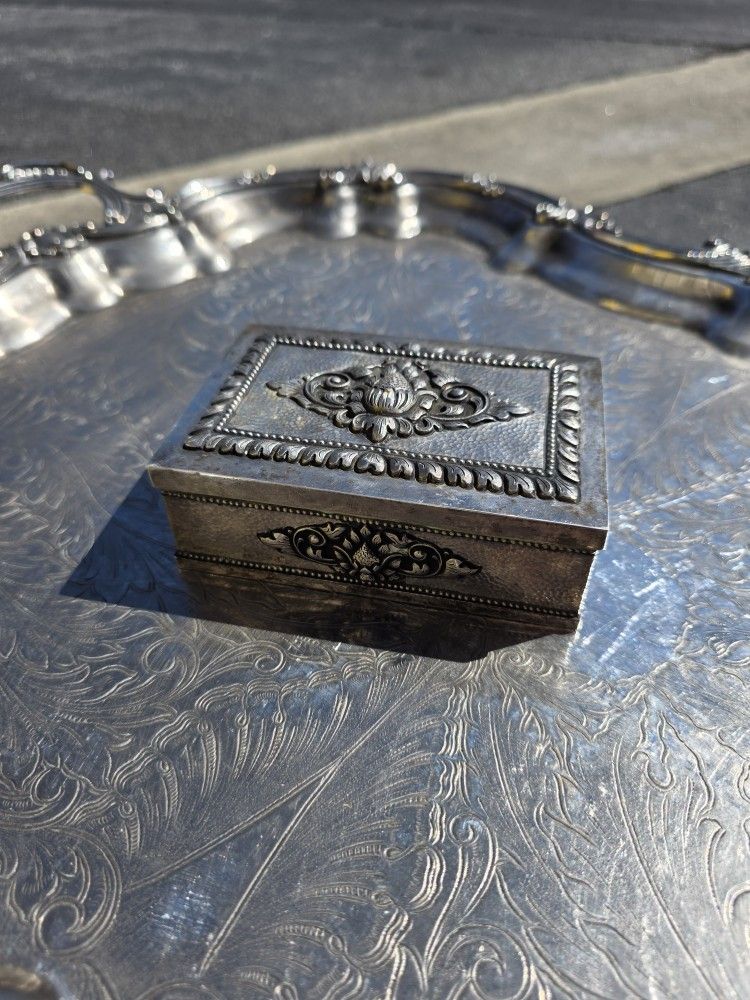Antique Silver Trinket Box 