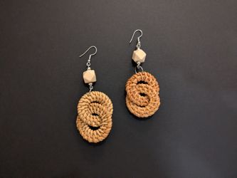 Woven Rattan Drop Earrings