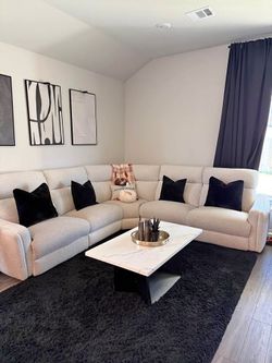 Cream Fabric Sectional Sofa, same-day delivery, no credit needed, zero interest