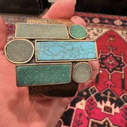 Awesome Bronze DRUZY CUFF BRACELET