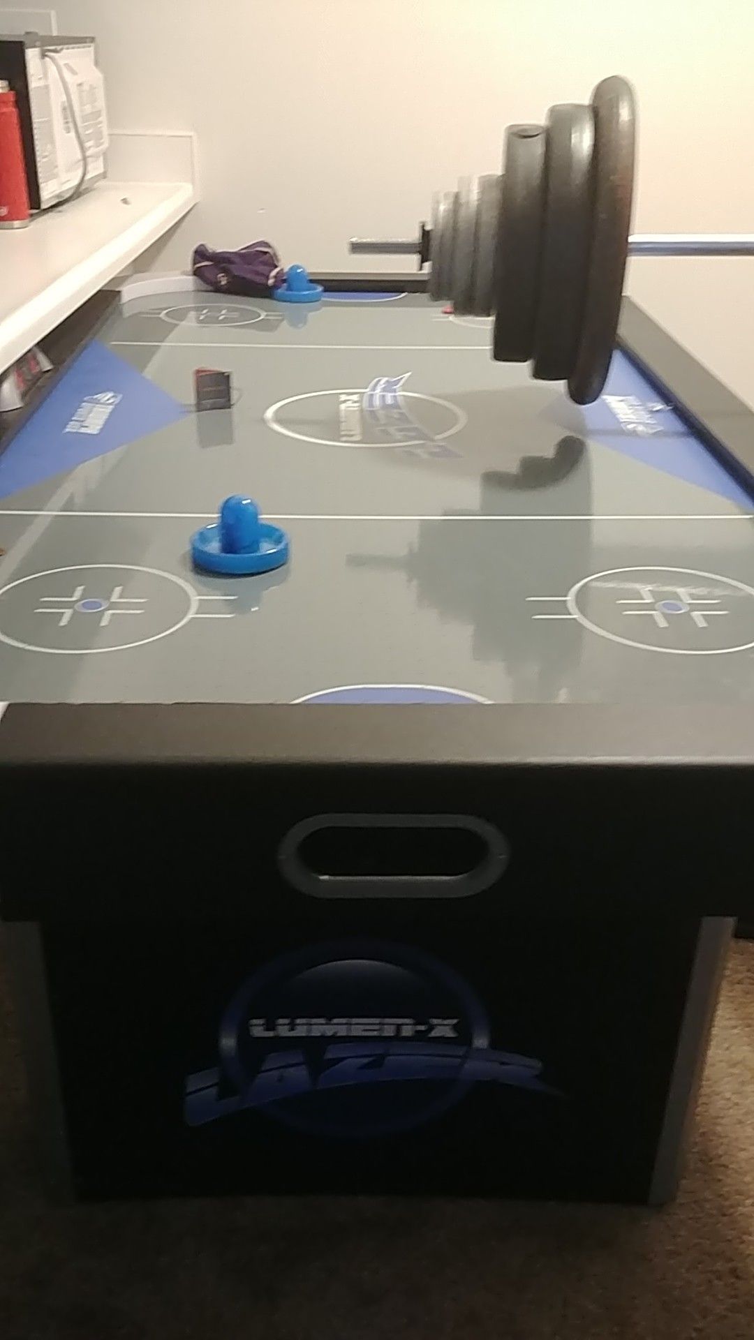 Lumen x laser air hockey table
