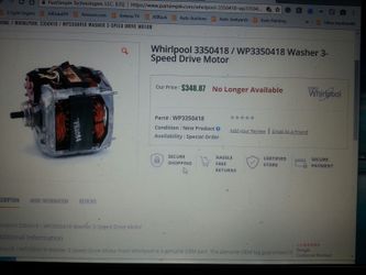 Motor Washer part # 3350418