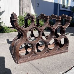 1970s Faux Wood Regency Style Wine Liquor Bottle Rack