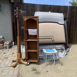 Free- Queen Size Mattress, Shelf, Coat Rack Etc
