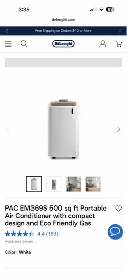 PAC EM369S 500 sq ft Portable Air Conditioner with compact design and Eco Friendly Gas