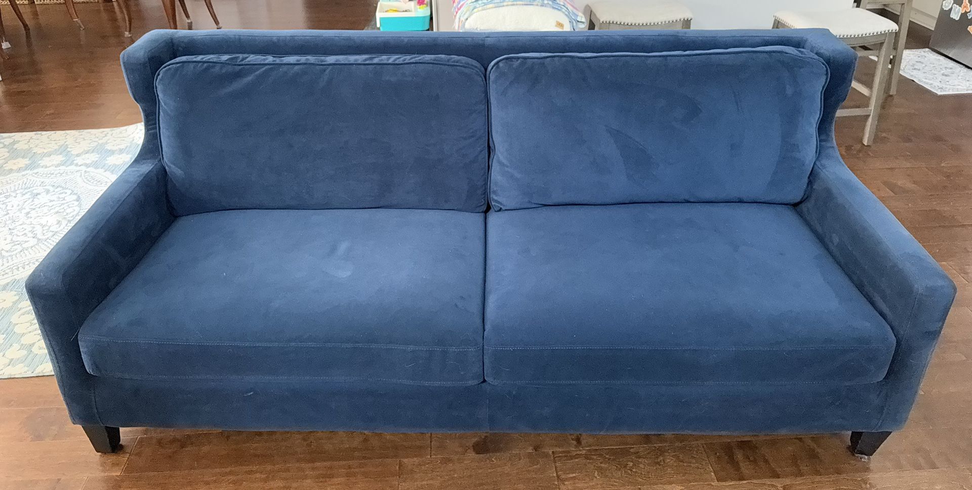 85” Blue Velvet Couch