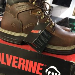 Work boots/wolverine// Leather steel toe //waterproof//size (13)””ONLY”””