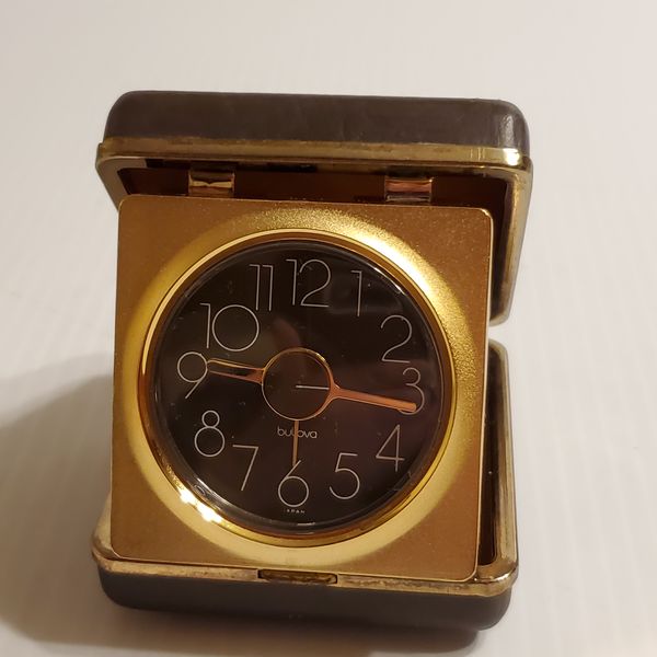 Vintage Bulova Travel alarm clock. Electromechanical. Requires AA