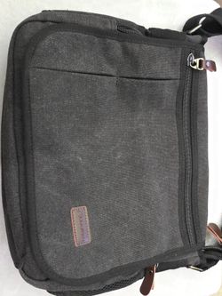 Modoker black canvas messenger bag