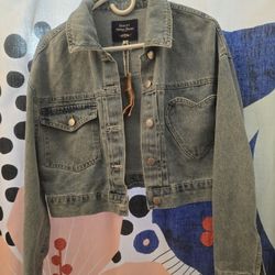 ashley vintage charm denim jacket Heart Pocket 
