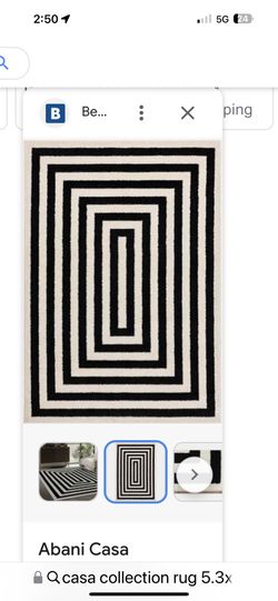 Ivory And Black Rug 5.3x7.6