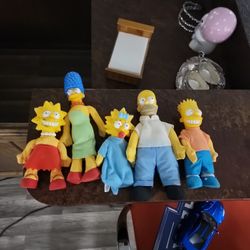 VINTAGE 5 PC COLLECTION OF THE SIMPSONS PLUSH DOLLS