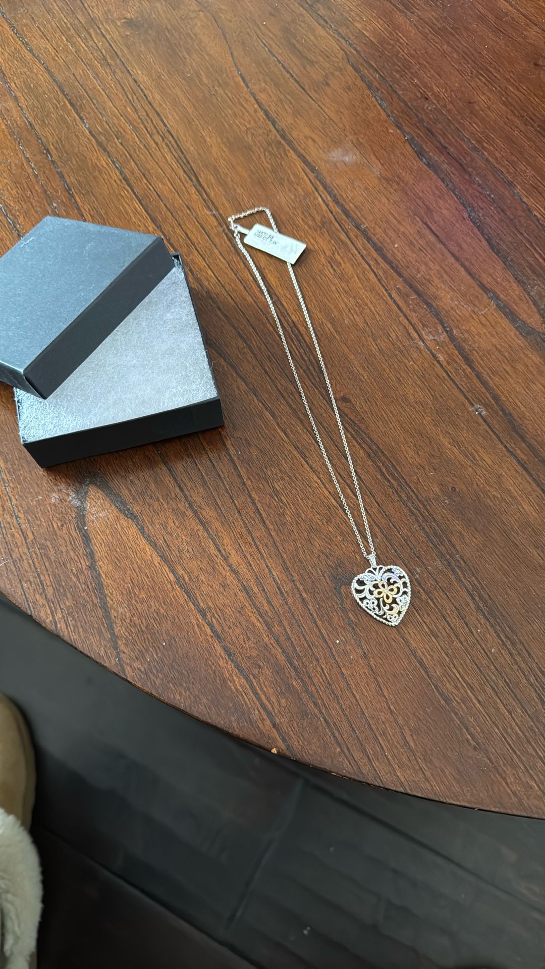 Sterling Silver / 14k Gold and 1/33ct Diamond
