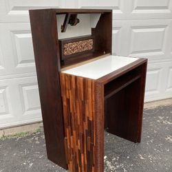 Mid Century Brutalist desk /vanity table , Bar