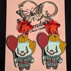 Cute Pennywise Acrylic Shoe Charms – Handmade Halloween "It" Doc Marten Charms