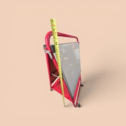 Rolling Double-Sided Whiteboard & Chart Easel (Red Frame)