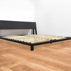 CB2 Alpine Gunmetal Black King Platform Low Profile Bed Frame