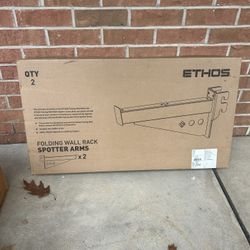 Ethos Folding Wall Rack Spotter Arms - 2 Pack - [Maximum Weight 600lbs]