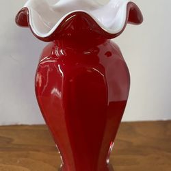 Cased Ruby red Glass Vase 