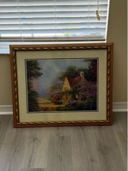 Framed picture country house scene