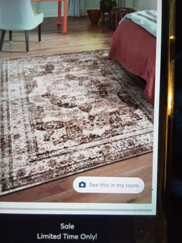 Tan And Brown Oriental 5x7 RUG New