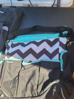 iPack Baby Chevron Diaper Bag, Teal/Gray — Retails $30+, Asking $10