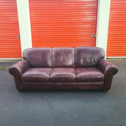Brown Leather Couch - Free Delivery