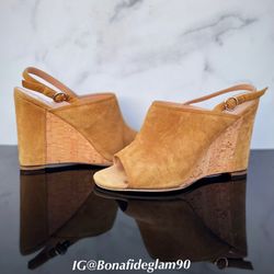 Valentino Erin. B suede wedge sandal size 41