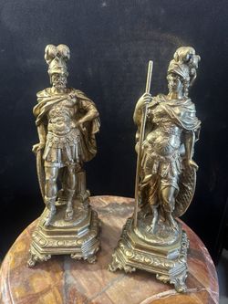 Bronze Sculptures - depicting the Roman deities Mars and Minerva