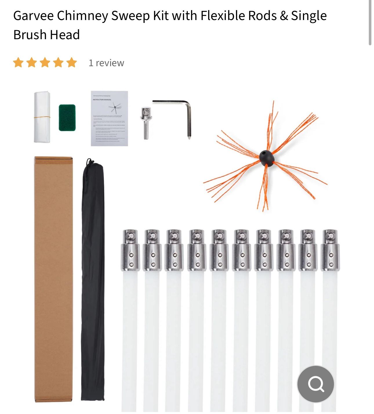 Chimney Sweep Kit with Flexible Rods 