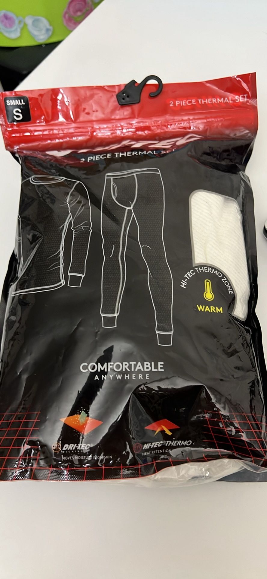 Hi-Tec Thermo Heat Retention Dri-Tec 2 Piece Waffle Thermal Set Tag Free White S