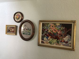 Needle point wall decor