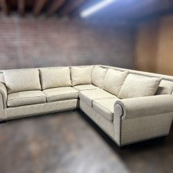 Free Delivery-Pottery Barn beige L shape sectional sofa couch