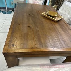 Solid Wood Dining Table And 4 Chairs 