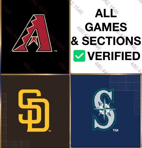 VIP, Lower, Lounge, Club Tickets - Diamondbacks vs Mariners & Padres