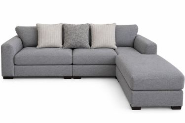 West Elm Gray Sectional Sofa with Extra-Long Chaise