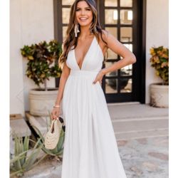 Pink Lilly Beautiful White Dress