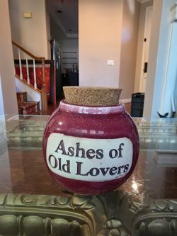 Funny Novelty Ceramic Apothecary Jar - Ashes of Old Lovers