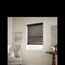  Espresso Cordless Premium Faux Wood Blinds With 2.5 In. Slats - 42 In. W X 64 In. L (Actual Size 41.5 In. W X 64 In. L), Br
