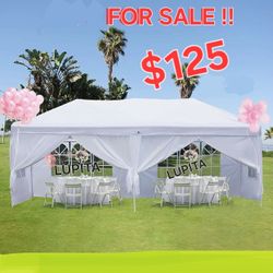 10x20 White Gazebo Wedding Party Tent Canopy With 4 Windows & 2 Sidewalls -6 (FOR SALE)
