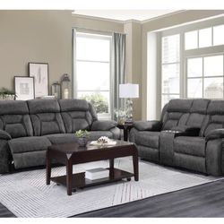Madrona Hill Gray Double Reclining Living Room Set ( sectional couch sofa loveseat options