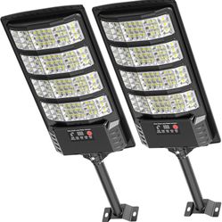 Solar Lights Outdoor - Super Brght Solar Street Lights Outdoor Dusk to Dawn with Motion Sensor and Remote Control, Wide Angle Commercial LED Street Li