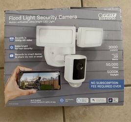 Brand new/ Never installed Feit Electric Flood Light Security Camera with Motion Sensor